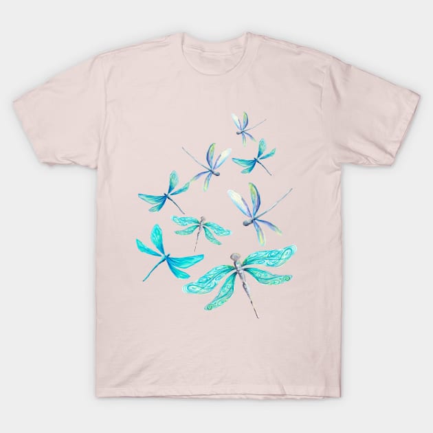 Dragonfly Blue T-Shirt by Gingerlique